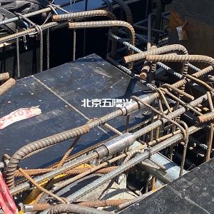 Connection between section steel rigid column and reinforcement